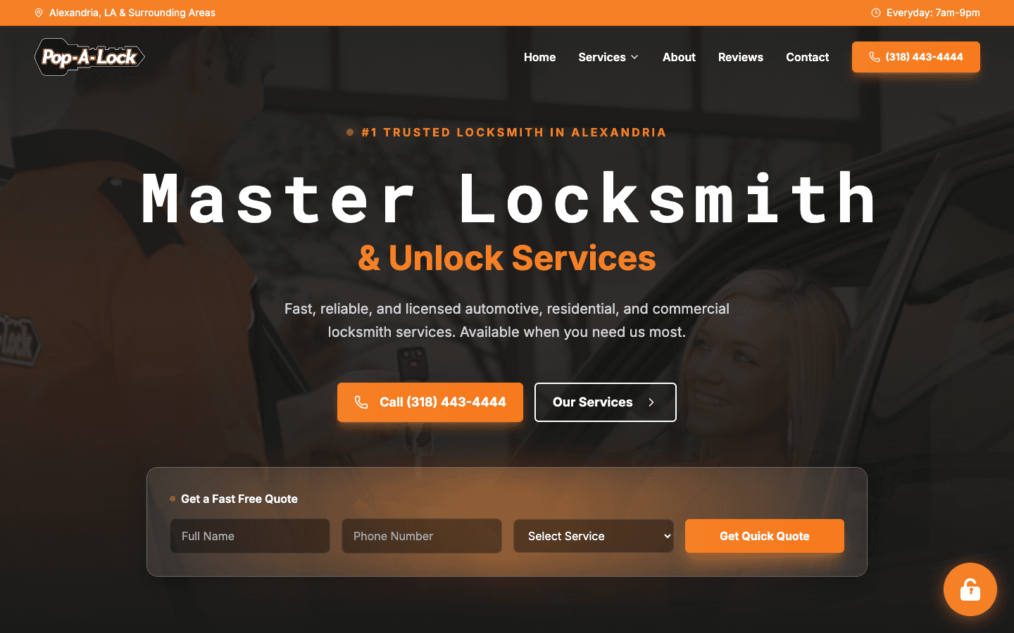Pop-A-Lock website built by Found It Marketing