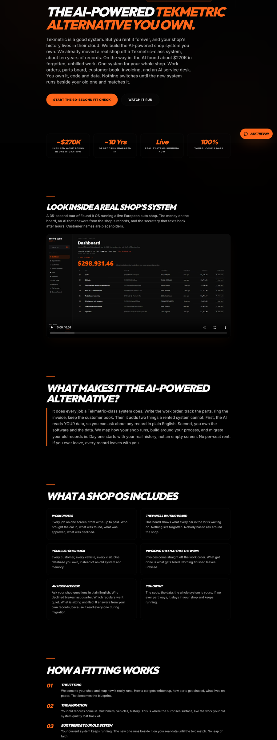 An industry pillar page before the sweep